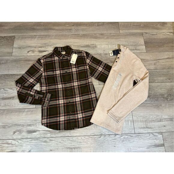 Mutual Weave plaid flannel shirt with Henley size S - Picture 1 of 12